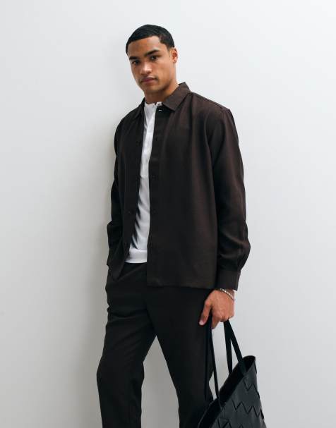 ONLY & SONS camicia relaxed fit co-ord marrone - view 1