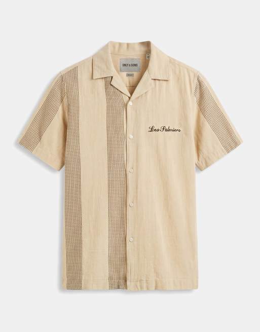 ONLY & SONS - Camicia resort giallo chiaro con ricamo, 6 di 9