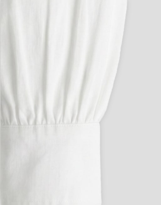 ONLY & SONS - Camicia slim a maniche lunghe bianca in misto lino, 9 di 9