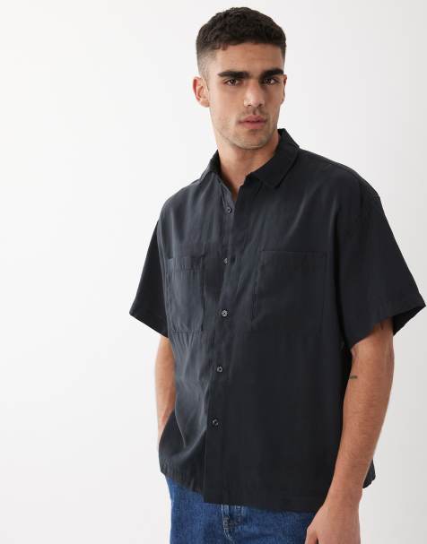 ONLY & SONS - Camicia squadrata a maniche corte nera - view 1