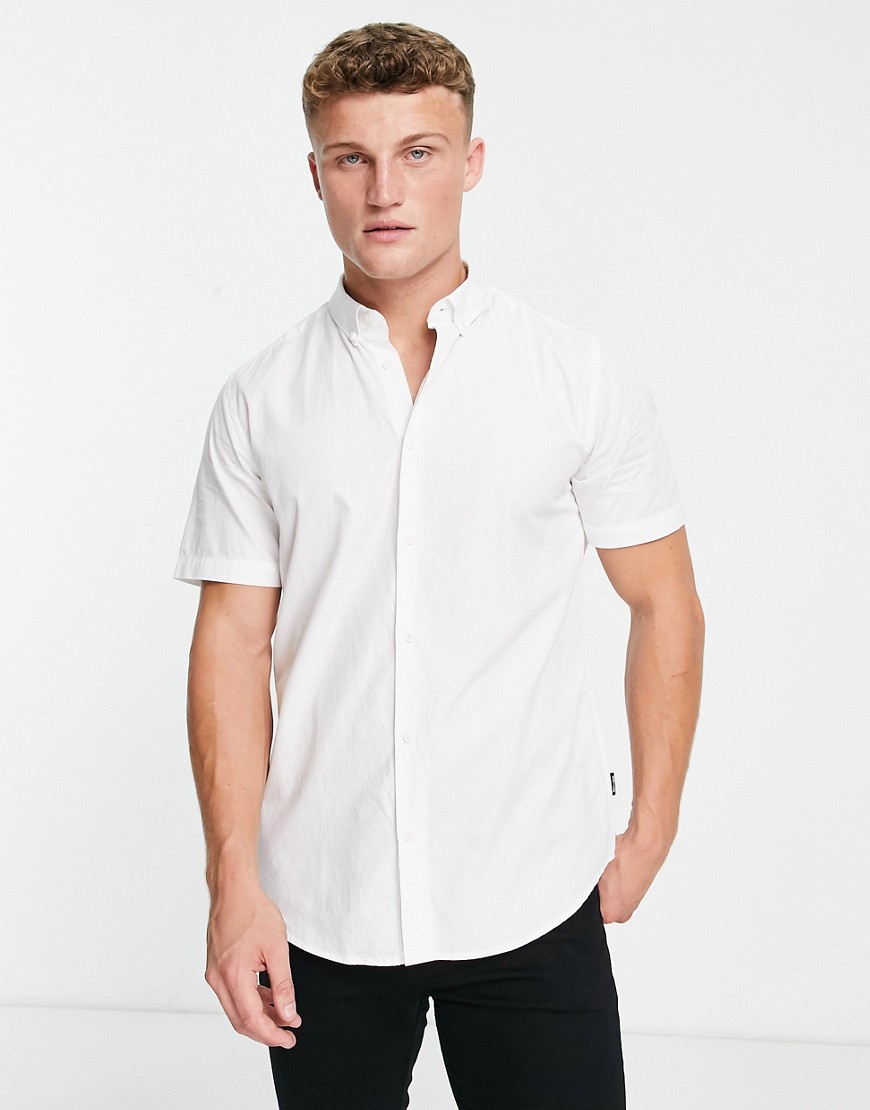 Camicia stretch a maniche corte bianca in cotone-Bianco - Only&Sons Camicia donna  - immagine3