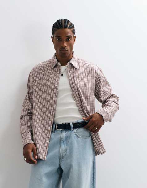 ONLY & SONS - Camisa relaxed fit a cuadros roja y marrón - view 1