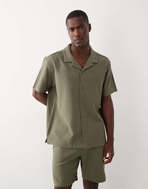 ONLY & SONS - Camisa verde oliva holgada con cuello resort (parte de un conjunto) - view 1
