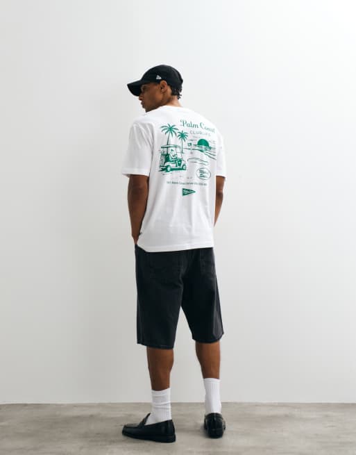 ONLY & SONS - Camiseta blanca extragrande con estampado "Palm Coast" en la espalda, 3 de 5