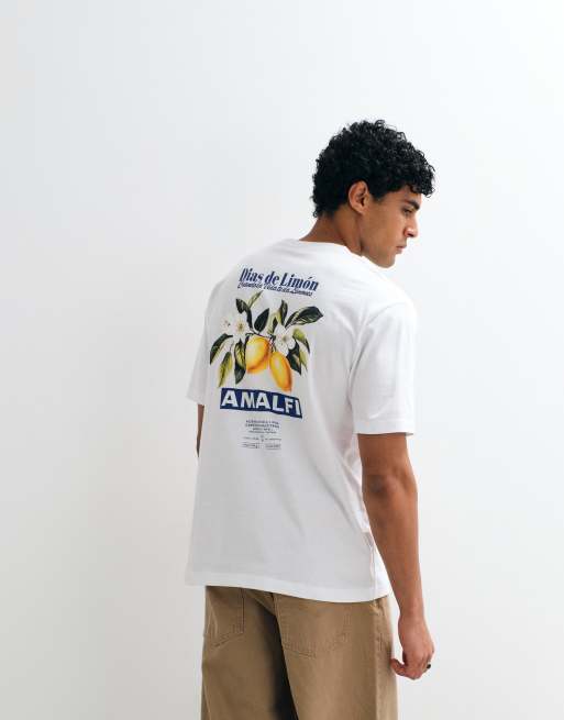 ONLY & SONS - Camiseta blanco hueso holgada con estampado "Amalfi" en la espalda, 5 de 5