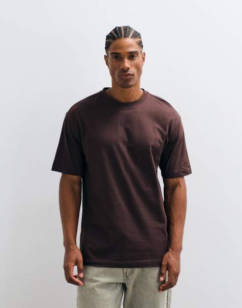 ONLY & SONS - camiseta de corte holgado en marrón chocolate - view 1