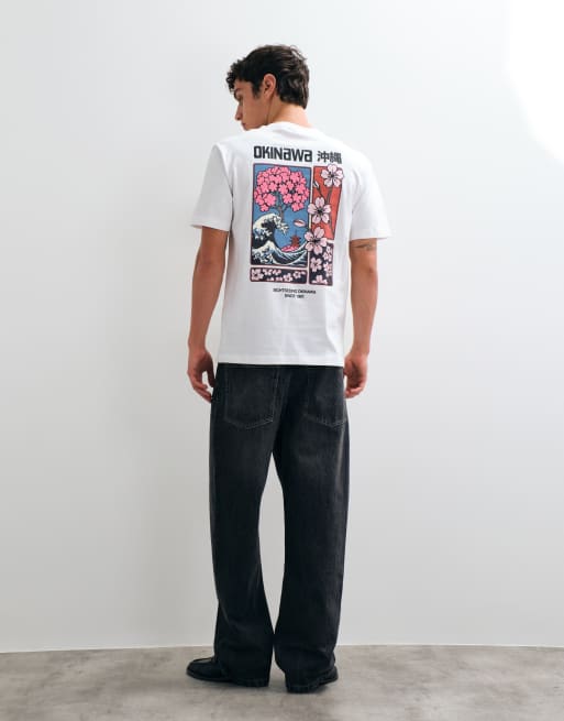 ONLY & SONS - camiseta holgada con estampado Okinaway en blanco, 3 de 5
