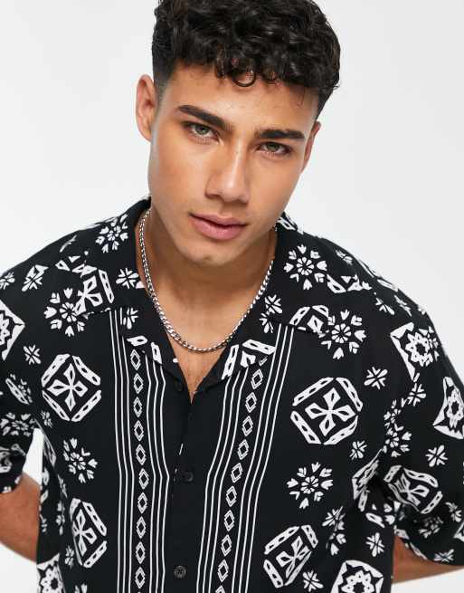 Only & Sons camp collar shirt in pattern print | ASOS