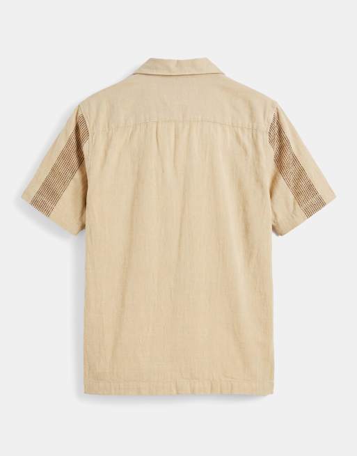 ONLY & SONS camp shirt with embroidery in light yellow, 7 of 9