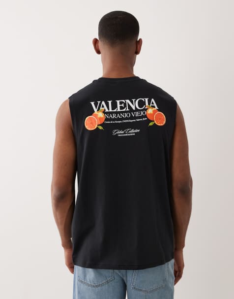 Only & Sons - Canotta oversize nera con stampa “Valencia” sul retro - view 1