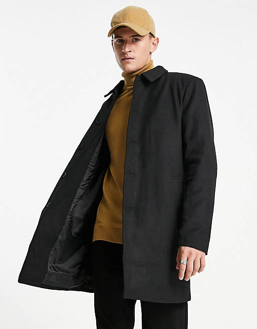 Only & Sons car coat in black