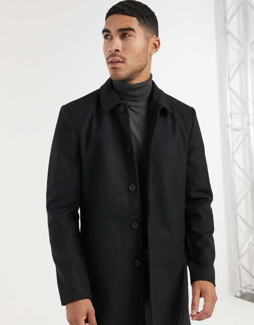 Asos mens black outlet coat