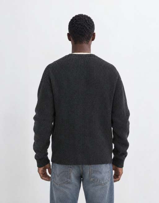 ONLY & SONS cárdigan de punto con cuello de pico negro, 7 de 10