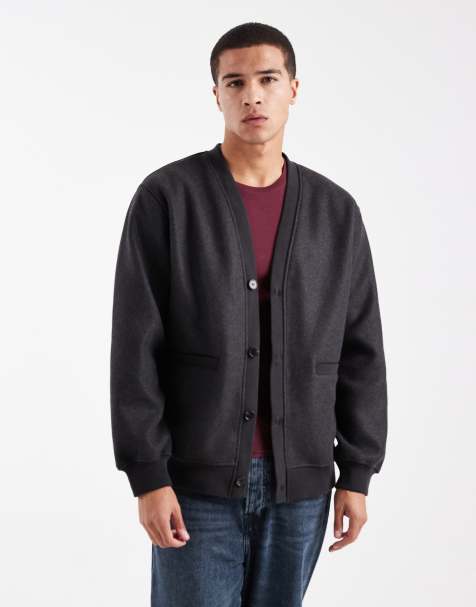 ONLY & SONS - Cardigan effetto lana cotta color antracite - view 1