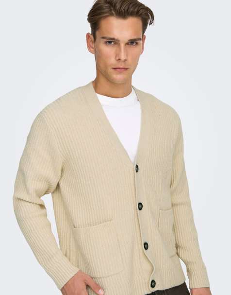 ONLY & SONS Cardigan in oatmeal - view 1
