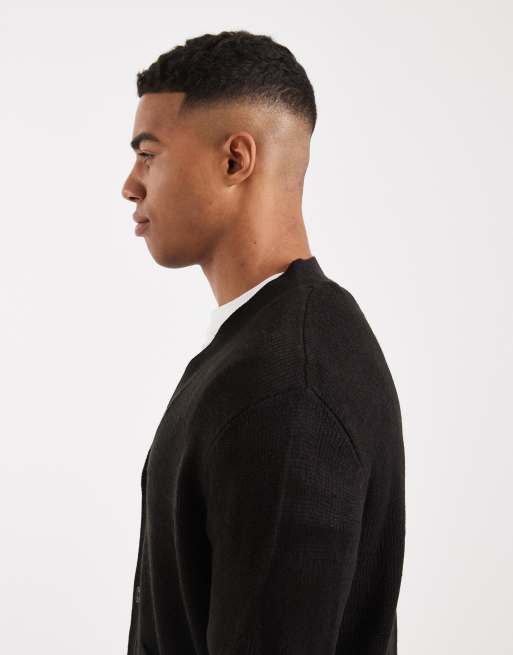 ONLY & SONS - Cardigan nero vestibilità rilassata, 4 di 5