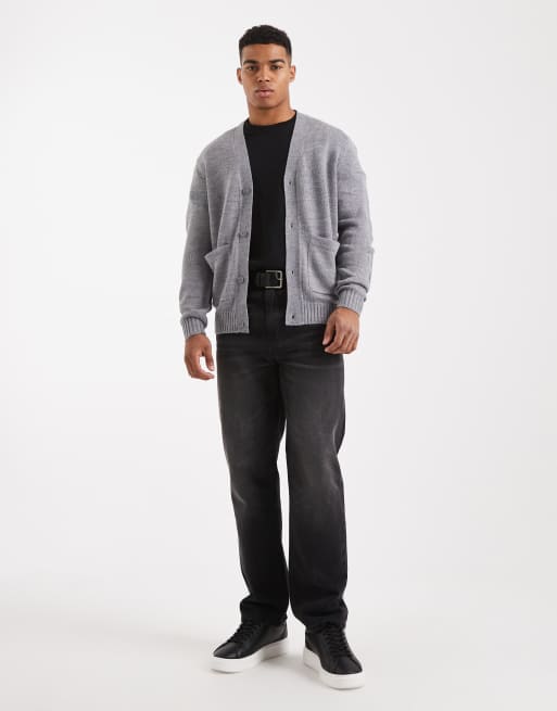 ONLY & SONS - Cardigan vestibilità comoda color grigio medio, 2 di 5