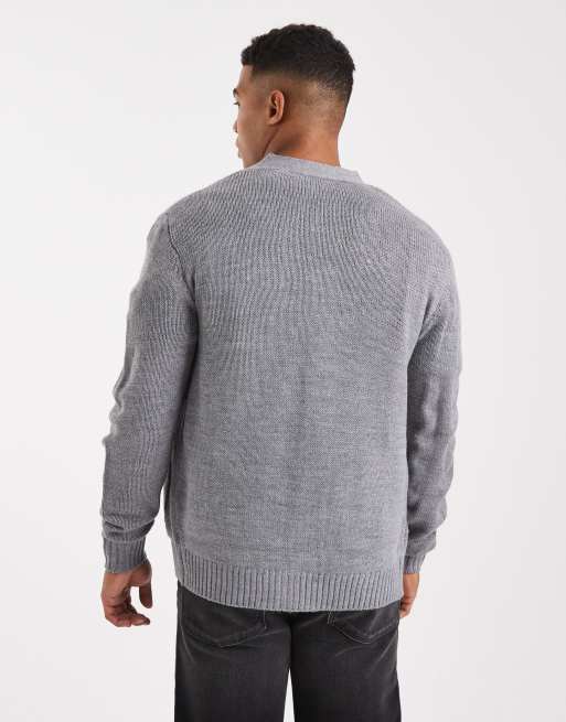 ONLY & SONS - Cardigan vestibilità comoda color grigio medio, 3 di 5