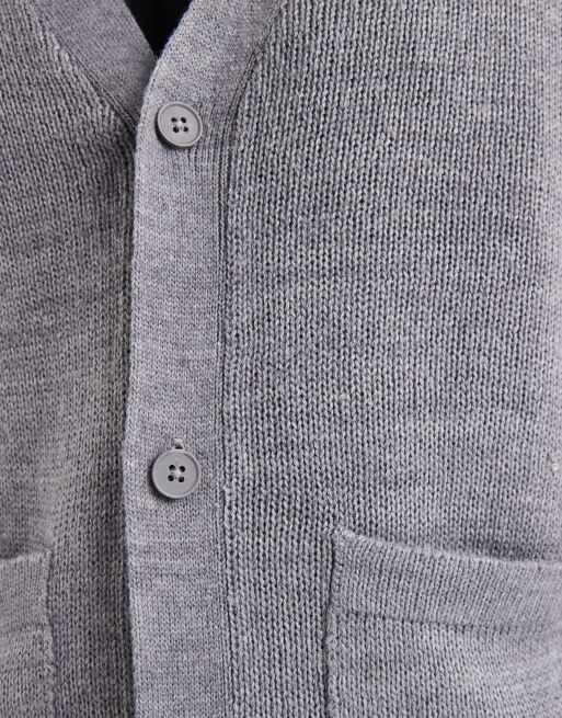 ONLY & SONS - Cardigan vestibilità comoda color grigio medio, 5 di 5