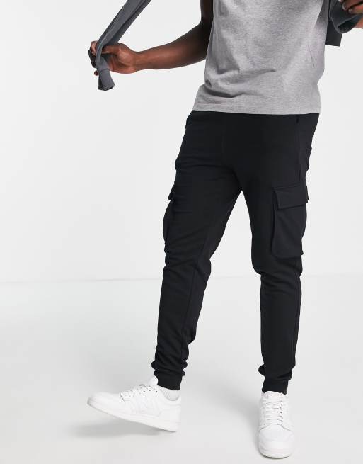 Only Sons cargo joggers in black ASOS