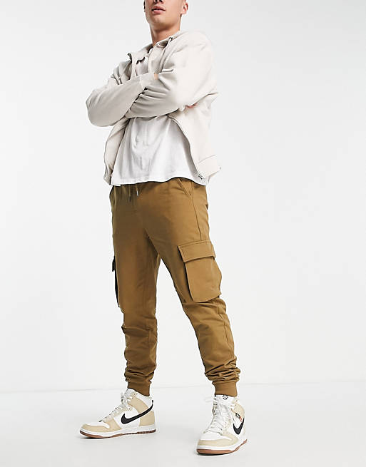 Only & Sons cargo joggers in tan