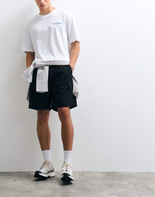 ONLY & SONS cargo shorts in black, 4 of 9