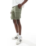 [ONLY & SONS] ONLY & SONS cargo shorts in green XS Deep lichen green