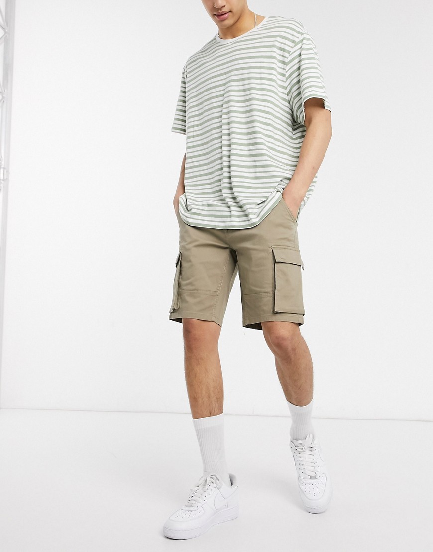 Only & Sons cargo shorts in sand-Tan