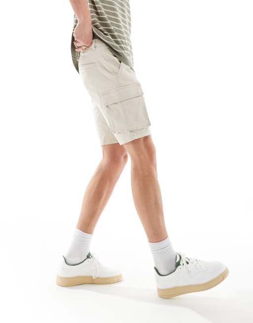 ONLY & SONS – Cargo-Shorts in Steinbeige