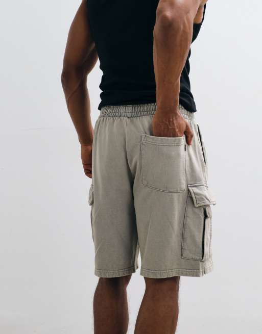 ONLY & SONS cargo sweat shorts in light washed gray, 2 of 5