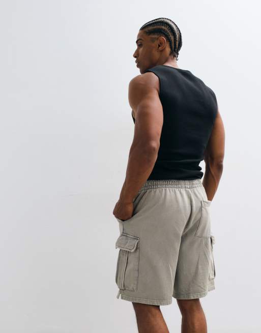 ONLY & SONS cargo sweat shorts in light washed gray, 5 of 5