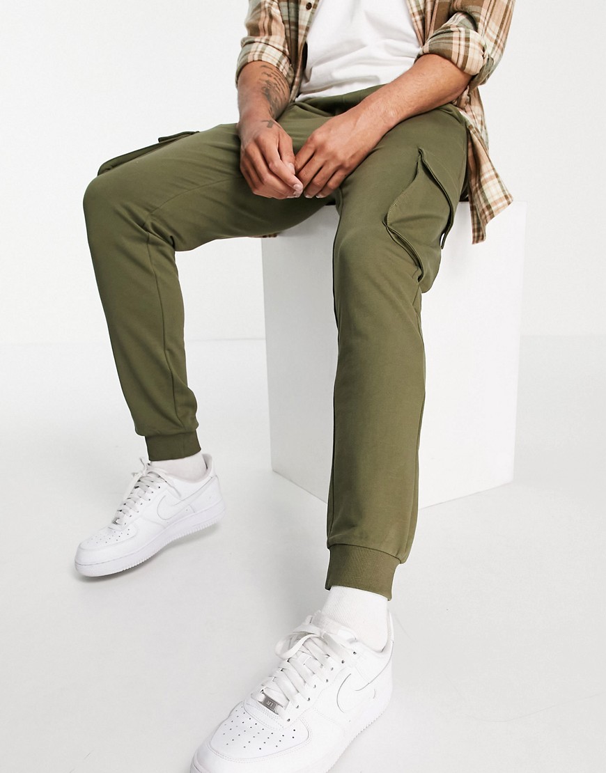 Only & Sons cargo sweatpants in khaki-Green