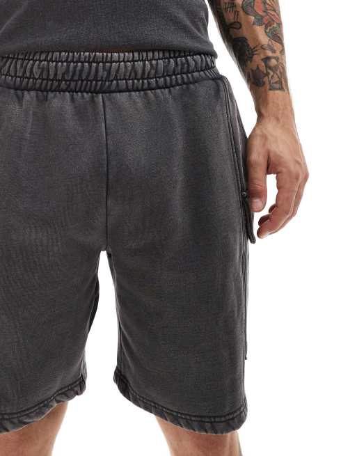 ONLY & SONS - Cargo-sweatshort in grijs met wassing, deel van co-ord set, 4 van 5