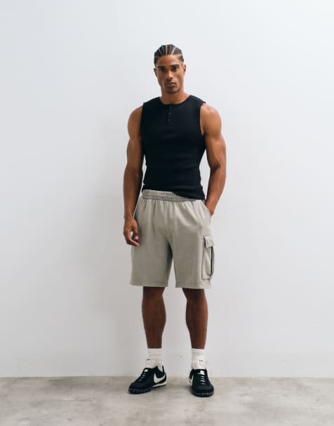 ONLY & SONS – Cargo-Sweatshorts in verwaschenem Hellgrau - view 1