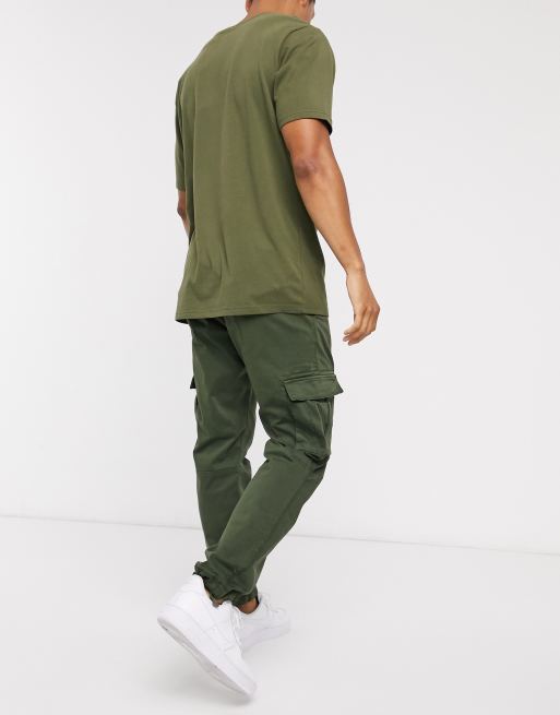 Only & Sons cargo with drawstring hem khaki