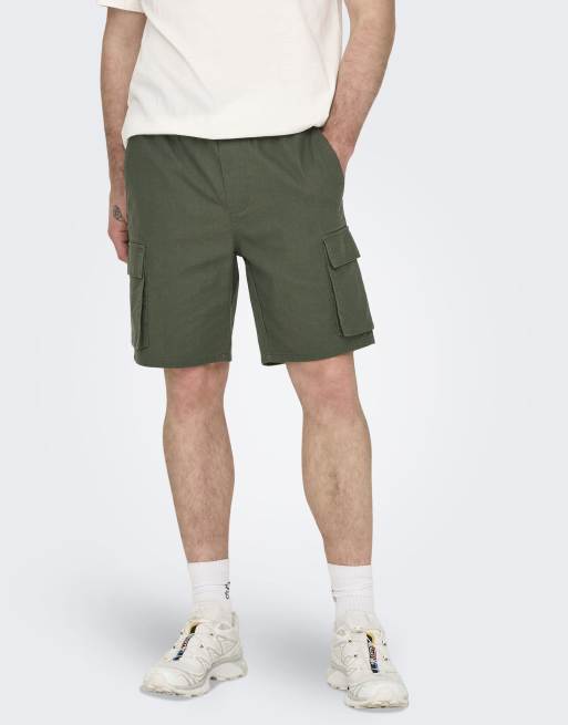 ONLY & SONS - Cargoshort in olijfgroen