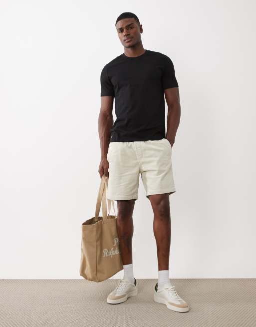 Only & Sons - Cargoshort van corduroy met elastische taille in crème