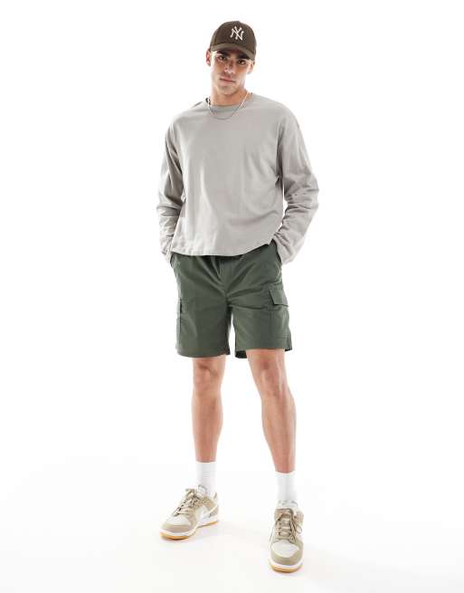 ONLY & SONS – Cargoshorts in dunklem Khaki, 4 von 5