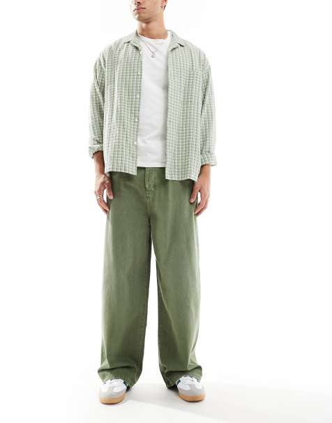 ONLY & SONS Carl balloon fit jeans in green wash - view 1