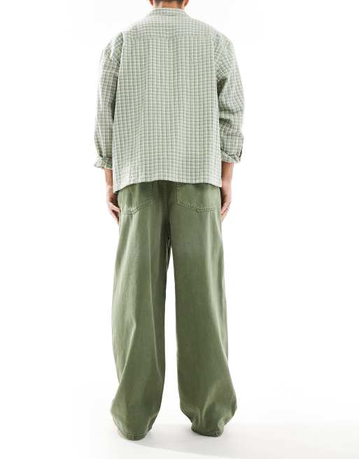 ONLY & SONS Carl balloon fit jeans in green wash