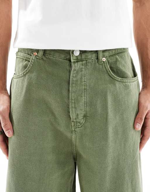 ONLY & SONS Carl balloon fit jeans in green wash