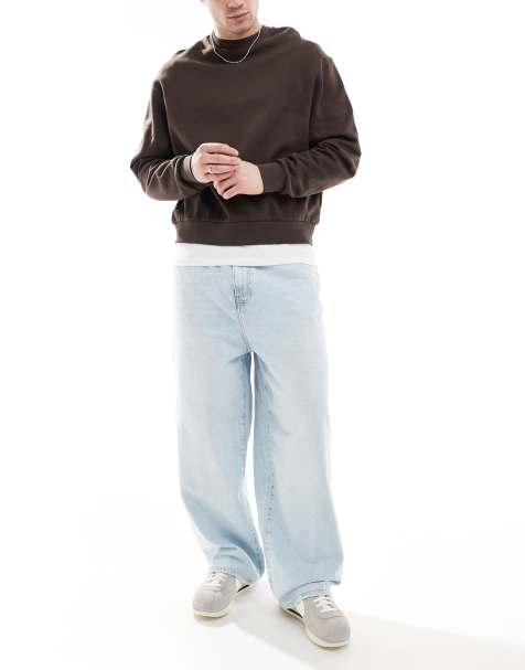 ONLY & SONS Carl balloon jean in light wash blue - view 1