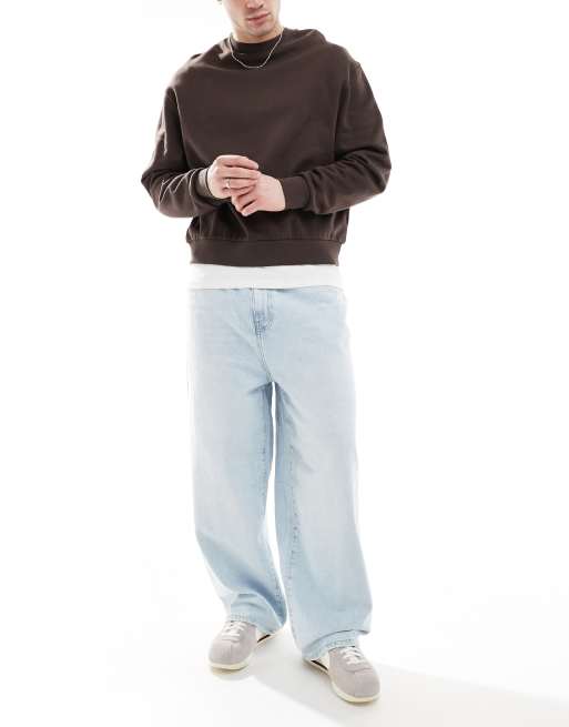 ONLY & SONS Carl balloon jean in light wash blue