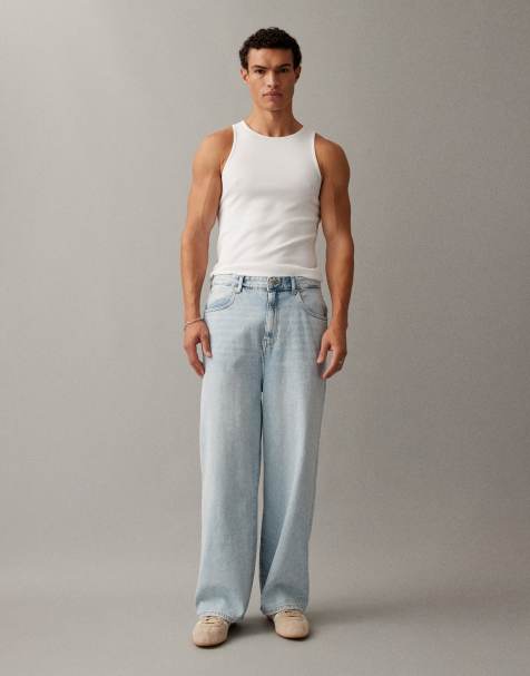 ONLY & SONS Carl super baggy jean in light wash blue