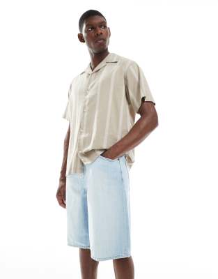 ONLY & SONS - Carl - Pantaloncini blu candeggiato in denim a palloncino