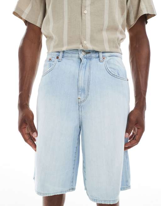 Only & Sons - Carl - Super baggy denim short in gebleekt blauw, 4 van 5