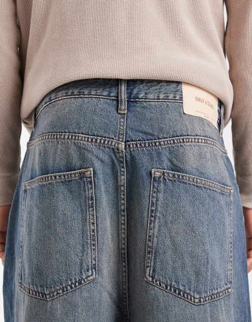 ONLY & SONS Carl super baggy fit jeans in dark wash