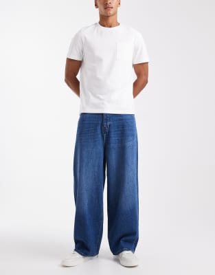 Only & Sons Carl Super Baggy Fit Jeans In Blue