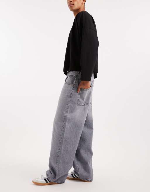 ONLY & SONS Carl super baggy fit jeans in mid gray