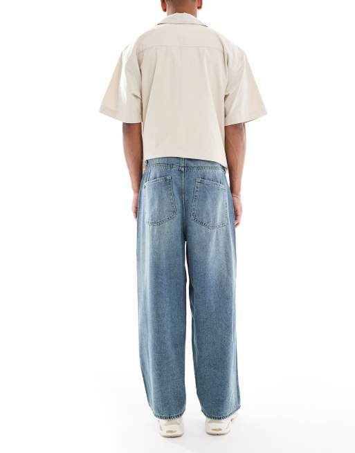 ONLY & SONS Carl balloon fit jeans in vintage blue wash